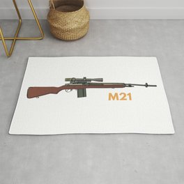 M21 Sniper Rifle Rug | Soldier, Semiautomatic, Bullet, M21, Weapon, Veteran, Shoot, Vietnamwar, Rounds, Firearms 