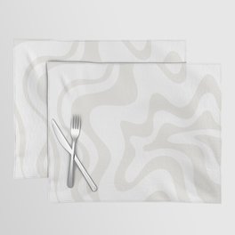 Liquid Swirl Abstract Pattern in Nearly White and Pale Stone Placemat
