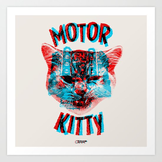 Motor Kitty Art Print