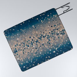 Star explosion, abstract outer space illustration in classic ink blue and coral pink Picnic Blanket