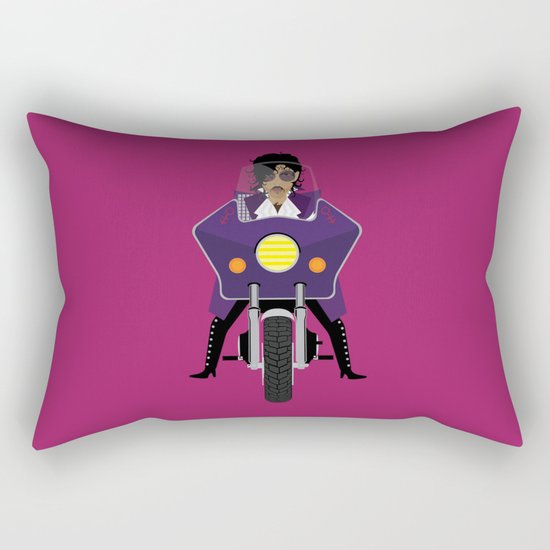 The Emoji-fication of His Purple Majesty: Motorcycle Rectangular Pillow