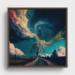 Wall Art - Mighty clouds abstract digital Framed Canvas
