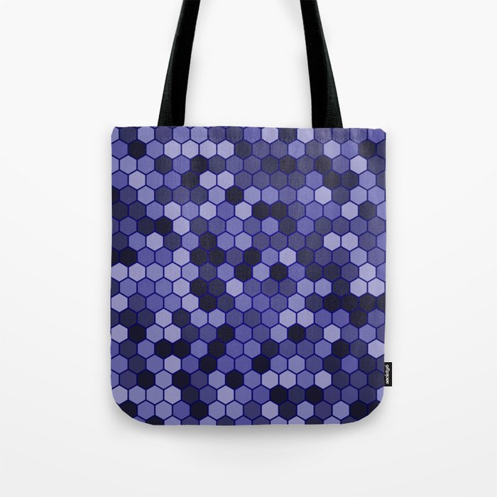 Purple & Black Color Hexagon Honeycomb Design Tote Bag