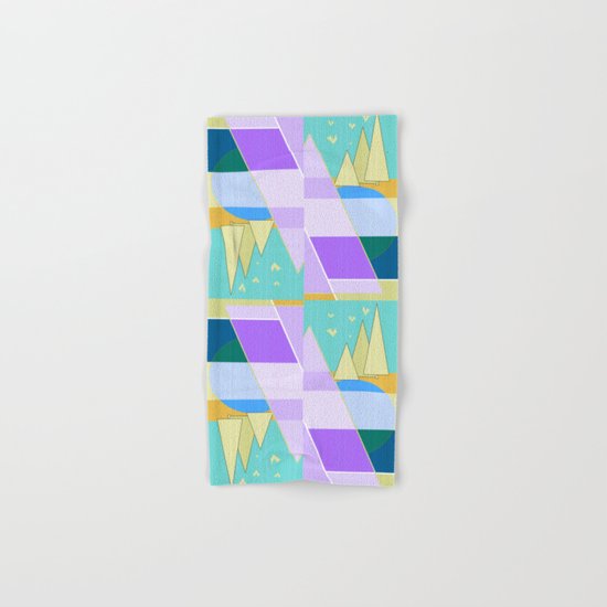 Abstraction in purple and blue colors . Hand & Bath Towel