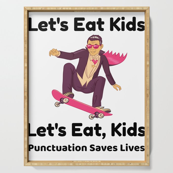 Punctuation Saves Lives Halloween Serving Tray