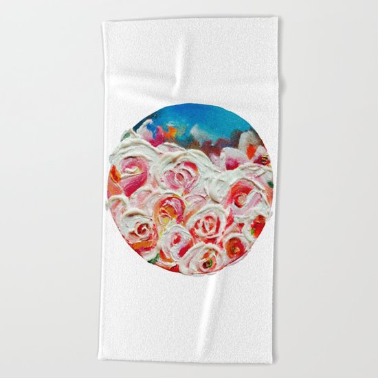 Roses on Fire Beach Towel
