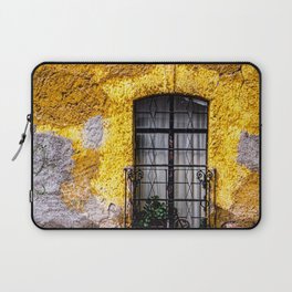 Mexico Photography - Old Yellow Wall With A Small Window Laptop Sleeve