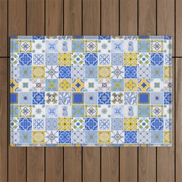 Mixed Portuguese Azulejos | Pattern Outdoor Rug