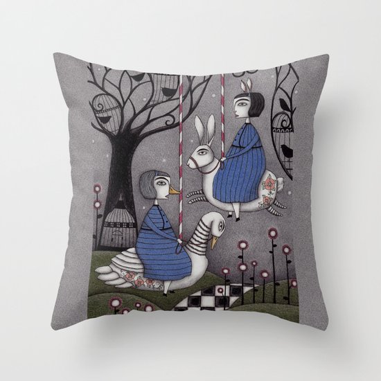 Merry-go-round Throw Pillow