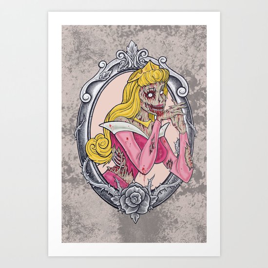 Zombie Sleeping Beauty Art Print