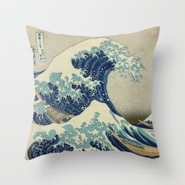 The Great Wave off Kanagawa Throw Pillow