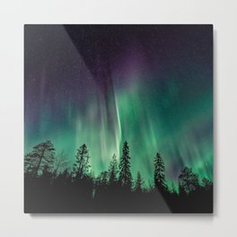 Aurora Borealis (Heavenly Northern Lights) Metal Print | Northernlights, Forest, Wanderlust, Digital Manipulation, Digital, Night, Adventure, Auroraborealis, Color, Photo 