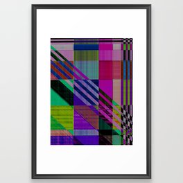 Abstrakt geometrisch lila grün Framed Art Print