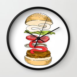 levitated burger Wall Clock