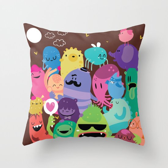 Monsters Throw Pillow