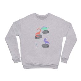 Dinosaurs Floating on Asteroids - Purple Crewneck Sweatshirt