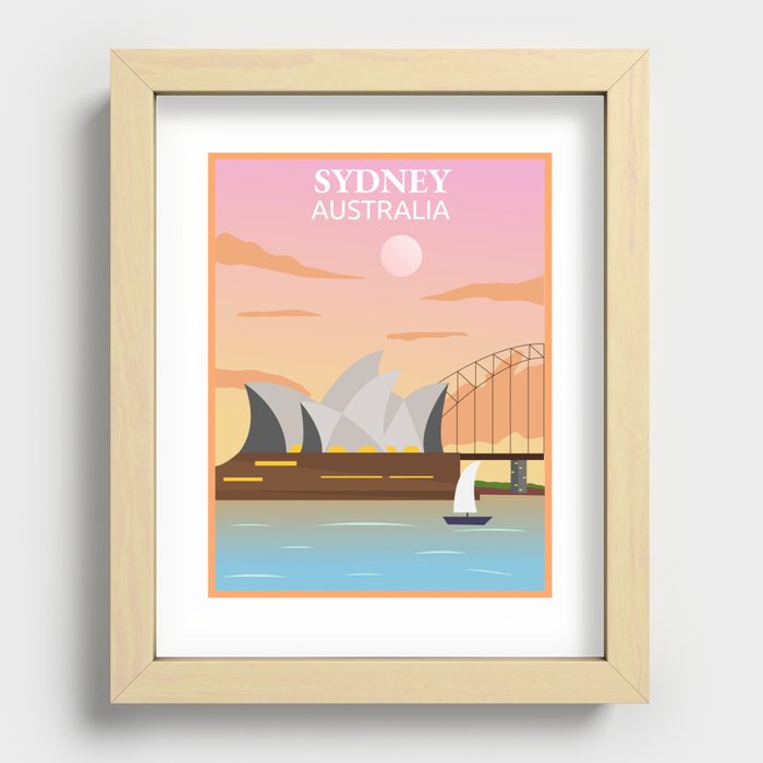 Minimalist Art Vintage Sydney Recessed Framed Print