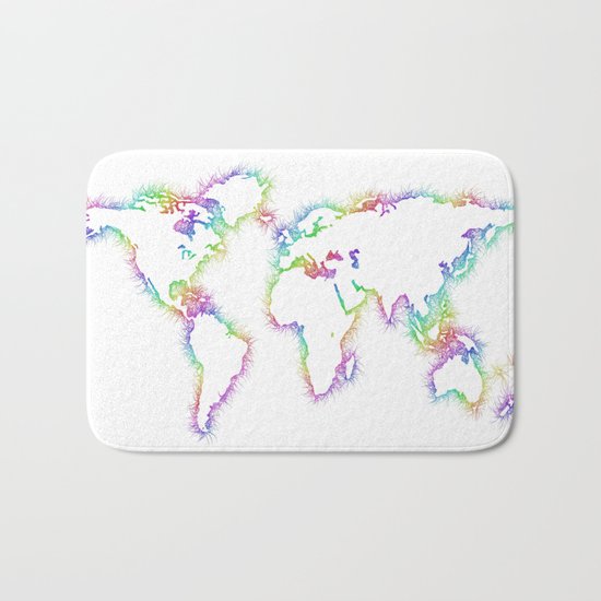 World map Bath Mat