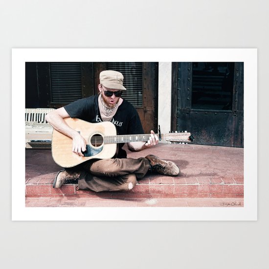 Flip Cassidy - Vagabond Guitar Song Man Art Print