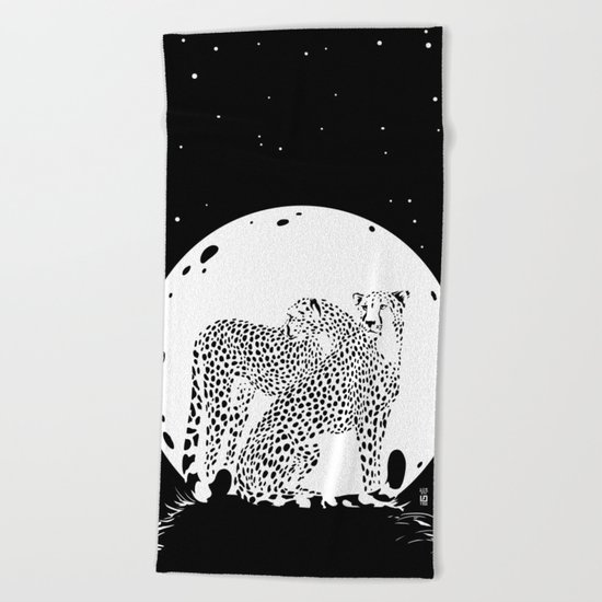 Moonlight Cheetahs Beach Towel