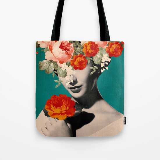 WOMAN WITH FLOWERS Tote Bag