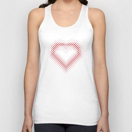 Heart Shape Halftone Dot Red Heart Pattern Unisex Tank Top