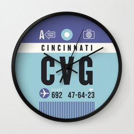 Luggage Tag A - CVG Cincinnati USA Wall Clock