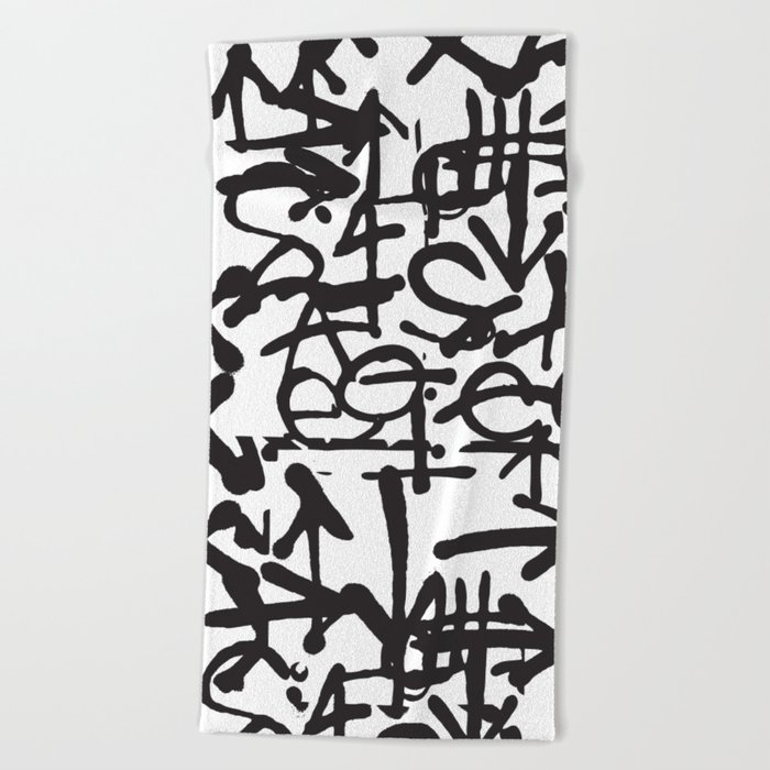 Graffiti Pattern Beach Towel