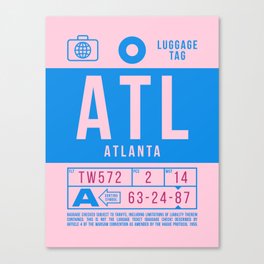 Luggage Tag B - ATL Atlanta USA Canvas Print