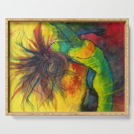 Dance It n2 - Female Dancer Dancing - Watercolor Painting Serving Tray