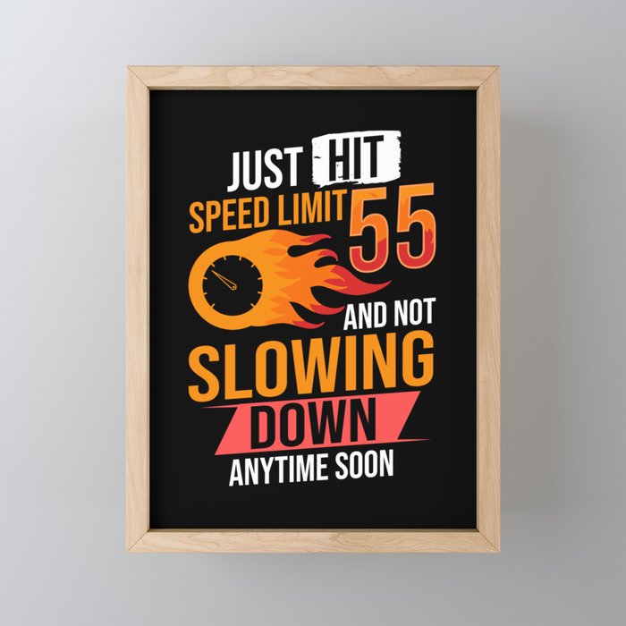 Speed Limit Sign Race Car Racer Street Racing Framed Mini Art Print