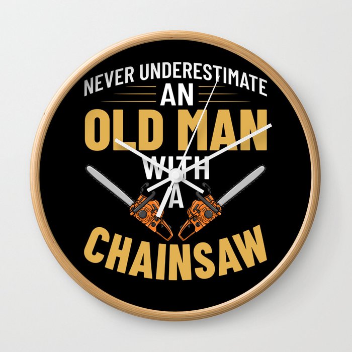 Chainsaw Logger Chain Saw Lumberjack Wall Clock