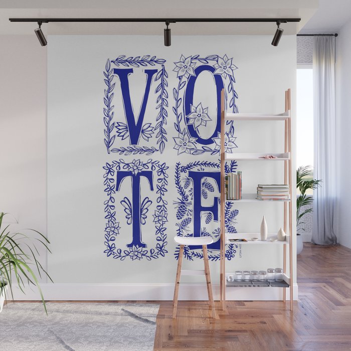 VOTE floral Wall Mural