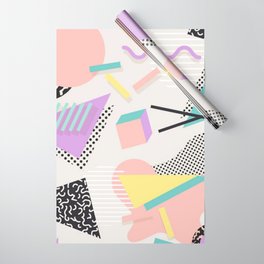 80s / 90s RETRO ABSTRACT PASTEL SHAPE PATTERN Wrapping Paper