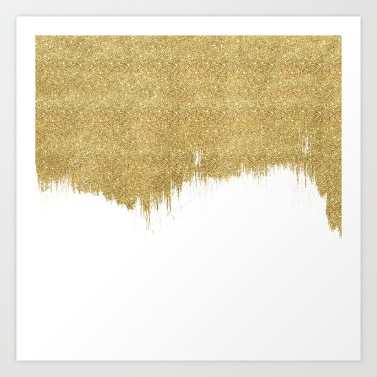 White & Gold Art Print
