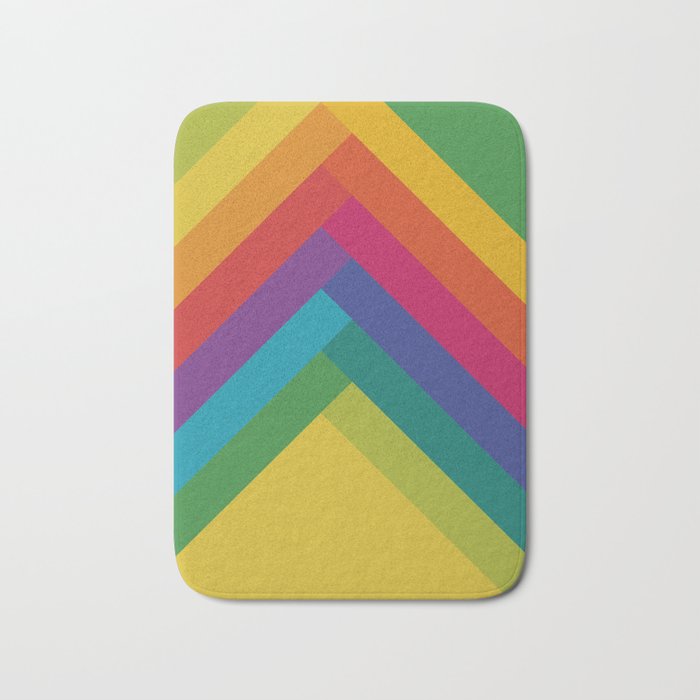 Bright Summer Lines Bath Mat By Alisagal Society6