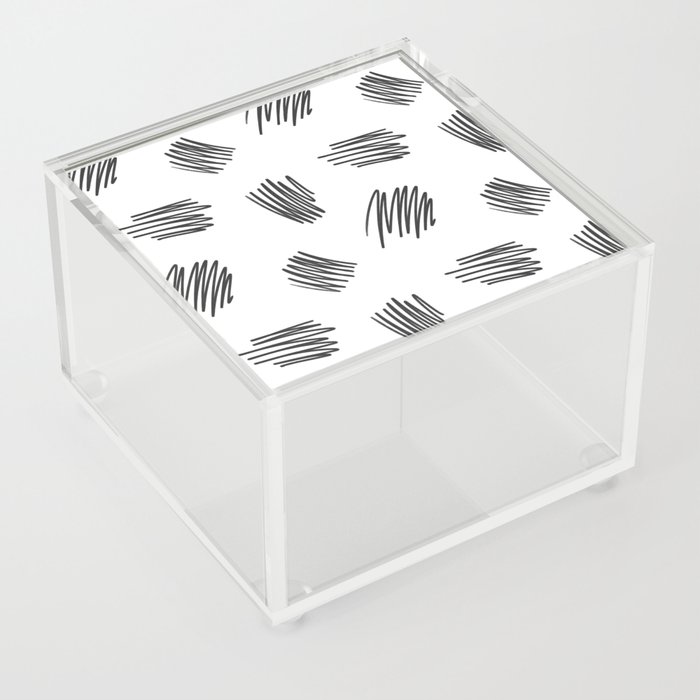 Scribbles (Black and White) Acrylic Box