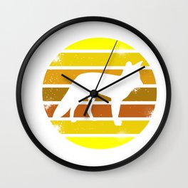 Retro Style T Shirt Silhouette Vintage Fox1 Wall Clock