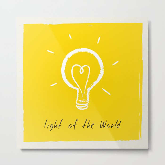 Light of the World - yellow Metal Print