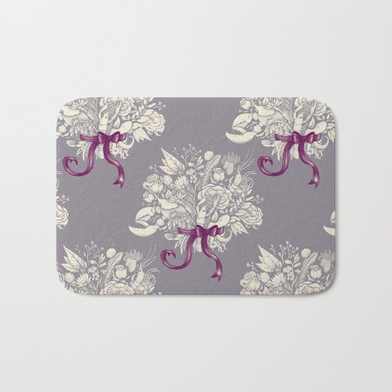 Undersea Victorian - gray Bath Mat