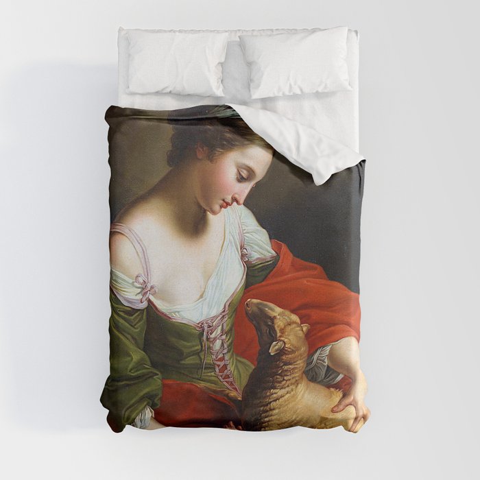 Pompeo Batoni An Allegory of Meekness Duvet Cover
