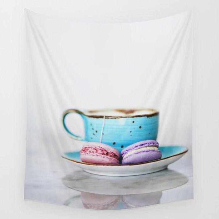 French macarons with tea Canvas Print by elle moss | Society6