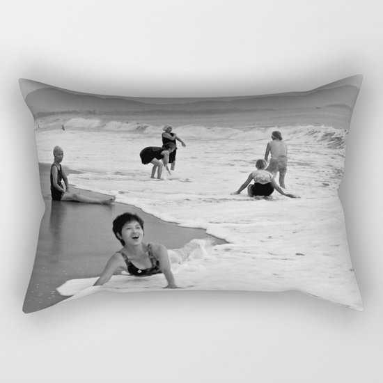 Bathing Woman in Vietnam - analog Rectangular Pillow