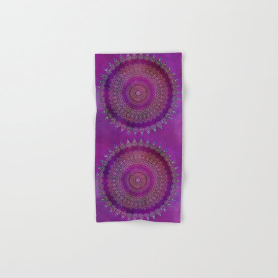 Precious Mandala in rich purple and pink tones Hand & Bath Towel