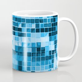 Blue Mirrored Disco Ball Pattern Coffee Mug