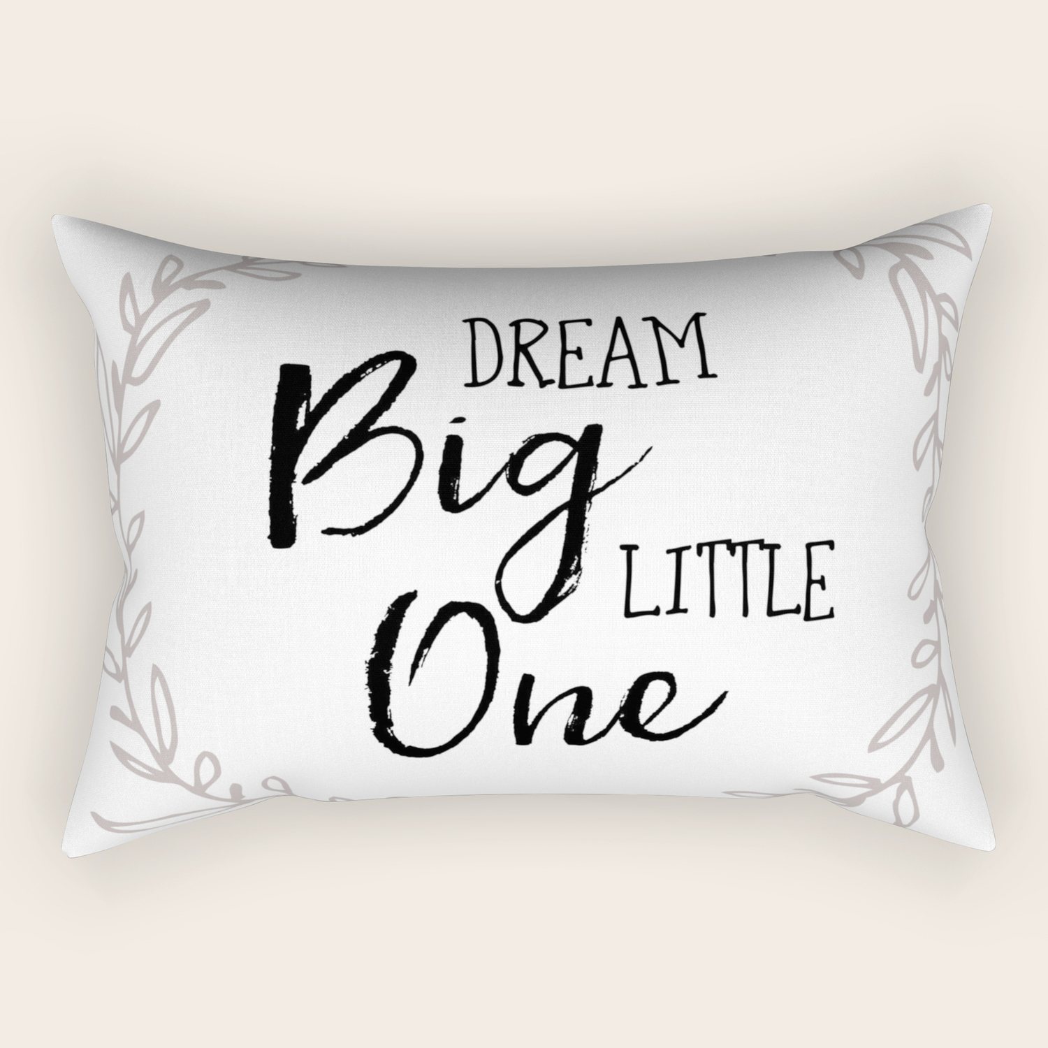 Dream Big Little One Nursery Print Rectangular Pillow By