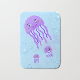 funny jellyfish  Bath Mat