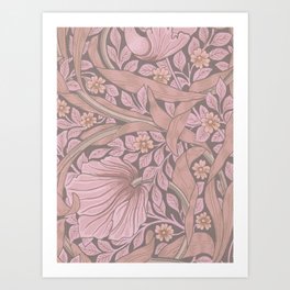 William Morris Forget Me Not Pink Wine Art Nouveau Art Print