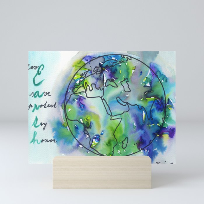love earth Mini Art Print