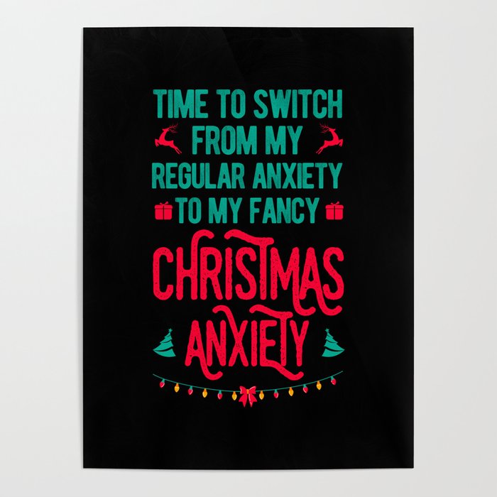 Funny Christmas Anxiety Poster